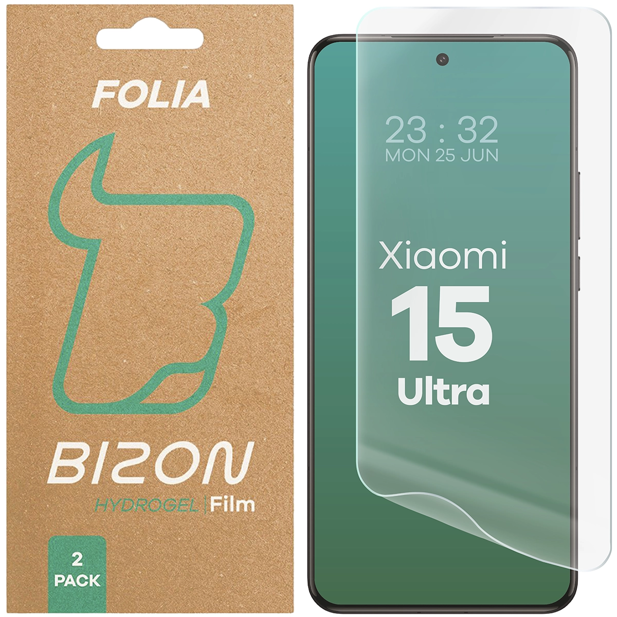 Folia hydrożelowa na ekran Bizon Film Hydrogel Front Duo do Xiaomi 15 Ultra, 2 sztuki